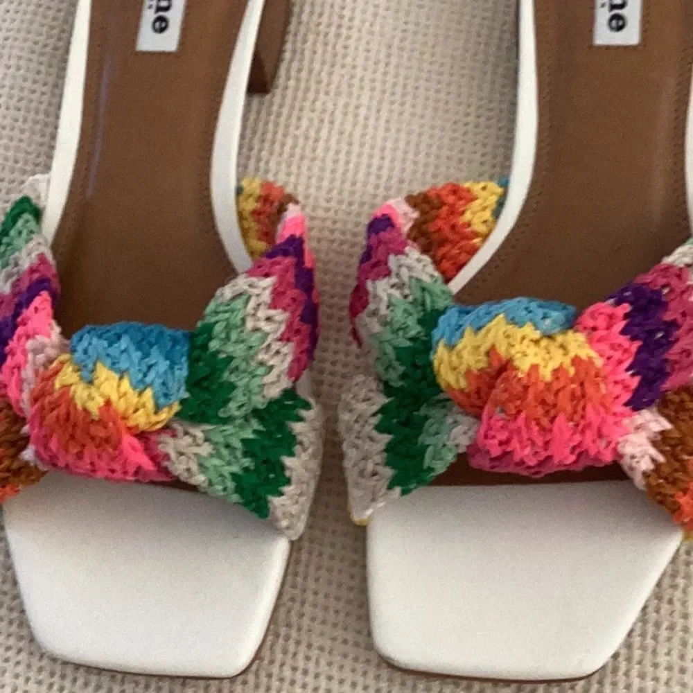 DUNE London Women’s Laize Sandal, Multi Color, size EU39/US9, NWOT minor flaws